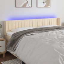 Furniture Limited - Tête de lit à LED Crème 163x16x78/88 cm Tissu