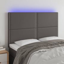 Kalisse - Furniture Limited - Tête de lit à led Gris 144x5x118/128 cm Simil