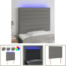 Maison Exclusive - The Living Store Tête de lit à led Gris foncé 80x5x118/128 cm Tissu - Tête De Lit Led - Têtière De Lit - Éclairage Led - Chambre à