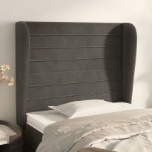 Furniture Limited - Tête de lit avec oreilles Gris foncé 93x23x11