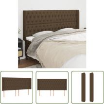 Kalisse - The Living Store Tête de lit avec oreilles Marron foncé 203x16x118/128 cm Tissu - Tête De Lit - Têtière De Lit - Meuble De Chambre