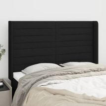 Furniture Limited - Tête de lit avec oreilles Noir 147x16x118/128