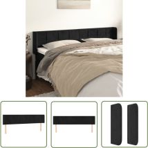Maison Exclusive - The Living Store Tête de lit avec oreilles Noir 203x16x78/88 cm Velours - Tête De Lit - Literie - Meuble De Chambre - Tête De Lit