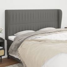 Furniture Limited - Tête de lit avec oreilles Gris foncé 203x23x1