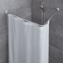 Furniture Limited - Tringle de rideau de douche d'angle 90x90 cm
