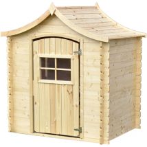 Timbela - Maison en bois pour enfants sans plancher- Maison de jeux pour l'extérieur 112x146xH152cm/1.1m2 - maison jardin enfant exterieur bois