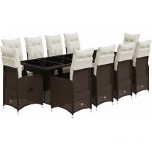 Maison Exclusive - 11-tlg. Garten-bistro-set Mit Kissen Braun Pol