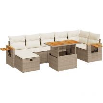 Maison Exclusive - 5-tlg. Garten-sofagarnitur Mit Kissen Beige Po