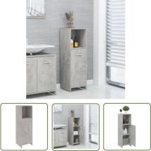 Maison Exclusive - The Living Store Badezimmerschrank Betongrau 30x30x95 cm Holzwerkstoff - Badezimmermöbel - Holzschrank - Beton Grau - Schubladen