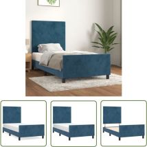 The Living Store Bettgestell ohne Matratze Dunkelblau 100x200 cm Samt - Samtsofa - Bettessel - Doppelbett - Boxspringbetten - Hochbett