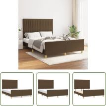 Maison Exclusive - The Living Store Bettgestell ohne Matratze Dunkelbraun 140x200 cm Stoff - Bettsofa - Doppelbett - Boxspringbetten - Lattenrost
