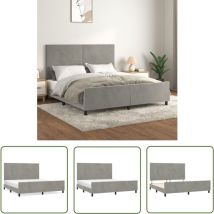 The Living Store Bettgestell ohne Matratze Hellgrau 160x200 cm Samt - Samtbettwäsche - Doppelbett - Boxspringbett - Hochbett - Lattenrost