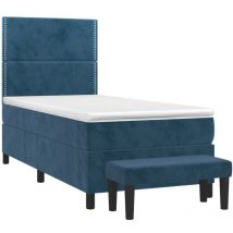 Boxspringbett mit Matratze Dunkelblau 90x190 cm Samt vidaXL