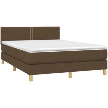 Boxspringbett mit Matratze Dunkelbraun 140x200 cm Stoff vidaXL