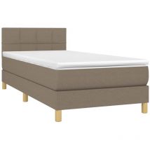 Boxspringbett mit Matratze Taupe 80x200 cm Stoff vidaXL