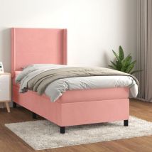 Boxspringbett mit Matratze Rosa 90x200 cm Samt vidaXL
