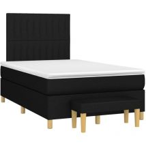 Jinlefu - Boxspringbett mit Matratze Schwarz 120x200 cm Stoff vidaXL