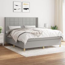 Boxspringbett mit Matratze Hellgrau 180x200 cm Stoff vidaXL