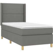 Boxspringbett mit Matratze Dunkelgrau 80x200 cm Stoff vidaXL