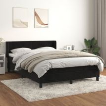 Boxspringbett,Schlafzimmerbett mit Matratze Schwarz 140x190 cm Samt vidaXL52473