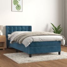Boxspringbett Mit Matratze Dunkelblau 90x200 Cm Samt Vidaxl