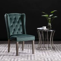 Maison Chic - Furniture Limited - Chaise de salle à manger Vert foncé Velours
