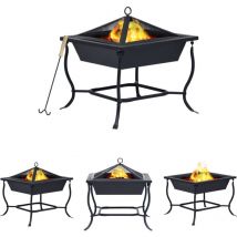 The Living Store Feuerstelle Schwarz 42x42x45 cm Stahl - Kamine - Schwarz