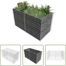 Maison Exclusive - The Living Store Gabionen-Hochbeet Stahl 180×90×100 cm Silbern - Gabionen-Hochbeet - Stahlteil - Gartendekoration - Blumenkübel