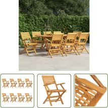 The Living Store Gartenstühle 8 Stk. Klappbar 55x62x90 cm Massivholz Teak - Gartenstühle - Holzmöbel - Outdoor Möbel - Balkonmöbel - Terrasse