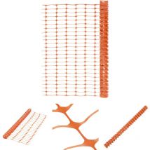 The Living Store Gartenzaun 50 m Orange - Gartenzaun - Schutznetz - Absperrgitter - Sicherheitszaun - Warnsystem