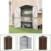 Maison Exclusive - The Living Store Geräteschuppen Braun 116x45x175 cm Verzinkter Stahl - Gartenschuppen - Geräteschuppen - Werkzeuglager