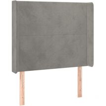 Led Kopfteil Hellgrau 83x16x118/128 cm Samt vidaXL