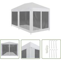 The Living Store Partyzelt mit 6 Mesh-Seitenwänden 6 x 3 m - Partyzelt - Gartenzelt - Festzelt - Sommergarten - Außenbereich
