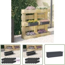 The Living Store Pflanzkasten Für Europaletten 12 Stk. Grau 36x13,5x9,5 Cm Pp - Blumenkästen - Pflanzkästen - Gartenmöbel - Europalette - Graue Farbe