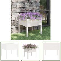 The Living Store Pflanzkübel Weiß 70x70x70 cm Massivholz Kiefer - Blumenkübel - Holzpflanze - Kiefernbox - Gartentöpfen - Outdoor Dekoration