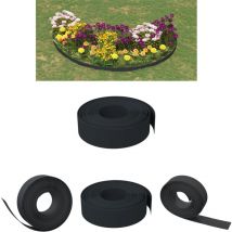 Maison Exclusive - The Living Store Rasenkante Schwarz 10 m 15 cm Polyethylen - Beeteinfassungen - Schwarz