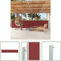 The Living Store Seitenmarkise Ausziehbar 117x600 cm Rot - Terrassenmarkise - Sonnenschutz - Gartensonnenmarkise - Seitenmarkise - Balkonmarkise