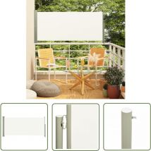 The Living Store Seitenmarkise Ausziehbar 140x300 cm Creme - Terrassenmarkise - Markise - Gartendekoration - Sonnenschutz - Seitenmarkise