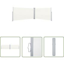 The Living Store Seitenmarkise Ausziehbar Creme 160x600 cm - Gartenseitemarkise - Ausziehbare Markise - Sonnensschutz - Gartensonnecke