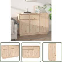The Living Store Sideboard 110x34x75 Cm Massivholz Kiefer - Massivholzmöbel - Kiefernholz Sideboard - Wohnzimmertisch - Schreibtisch - Regal