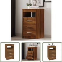 The Living Store Sideboard mit Schubladen Braun Eichen-Optik 40x50x76 cm - Wandregal - Kommodenmöbel - Wohnzimmermöbel - Schuhschrank - Garderobe