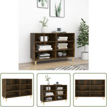 The Living Store Sideboard Räuchereiche 103,5x35x70 Cm Holzwerkstoff - Schreibtisch - Regal - Wohnzimmermöbel - Sideboard - Holz Sideboard