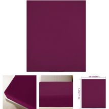 The Living Store Spannbettlaken Jersey Bordeauxrot 100x200 cm Baumwolle - Bettlaken