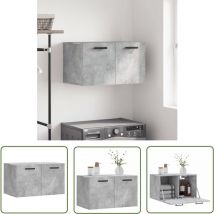 Jinlefu - The Living Store Wandschrank Betongrau 60x36,5x35 cm Holzwerkstoff - Hängeschrank - Wandschrank - Regal - Aufbewahrungsraum - Wohnzimmerdeko