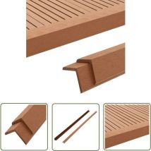 The Living Store Winkelleisten 5 Stk. WPC 170 cm Hellbraun - Terrasse Dielen - Winkelprofile - Holz-Kunststoff Verbundwerkstoff - WPC