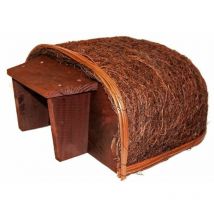 Maison à hérisson entrée en bois