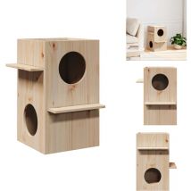 Maison pour chat 43x43x60 cm bois de pin massif - Maison Pour Chats - Maisons Pour Chats - Maison Pour Chats D'intérieur - Tour à Chats