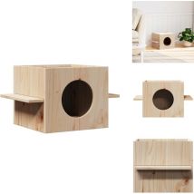 Maison pour chat 51x35x30 cm bois de pin massif - Maison Pour Chats - Maisons Pour Chats - Maison Pour Chats D'intérieur - Tour à Chats