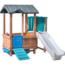 Step2 Woodland Adventure Maison Enfant avec Toboggan Aire de Jeux pour l'ext rieur Maisonnette / Cabane de Jeu en Plastique