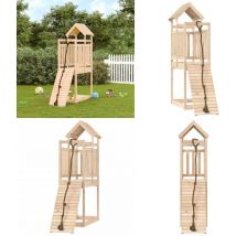 Vidaxl - Maisonnette de jeu avec mur d'escalade bois massif de pin - Maison De Jeu Enfant - Jouet Extérieur - Aire De Jeux - Structure De Jeu